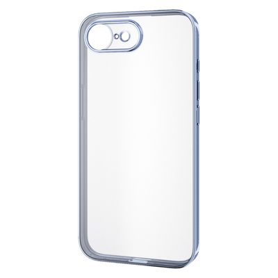 iPhone 16e ケース ソフト メタルステッカー付 メタリックペールブルー PM-A25SUCTMKBU エレコム 1個（直送品）