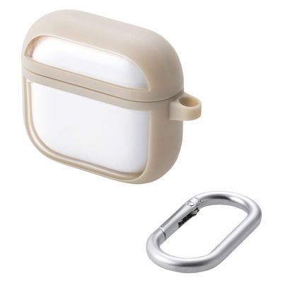 AirPods 4 ケース 用 耐衝撃 カバー 衝撃吸収 落下防止 カフェオレ AVA-AP06TSLFCBE エレコム 1個（直送品）
