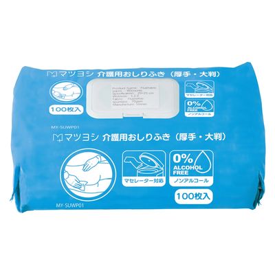 【おしりふき】松吉医科器械 マツヨシ介護用おしりふき(厚手・大判MY-SUWP01) 衛生 MY-SUWP01(100マイ)（直送品）