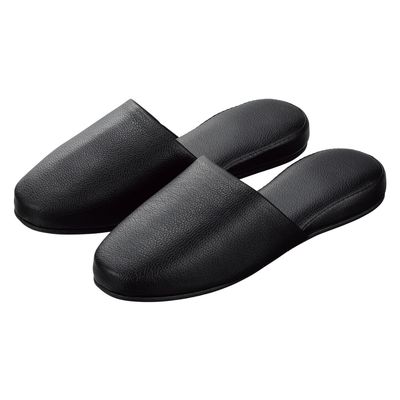 松吉医科器械 マツヨシ スリッパ(抗菌・レザー調) ブラック HP-20-L(29.0CM) 1セット(12足入)（直送品）