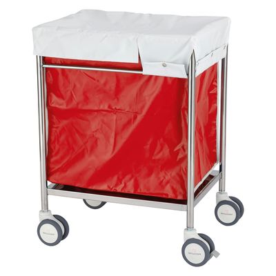 【軒先渡し】松吉医科器械 マツヨシ 蓋付きランドリーカートS MY-WC04S レッド MY-WC04S(586X436X805 1台（直送品）