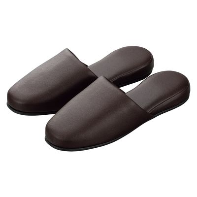 松吉医科器械 マツヨシ スリッパ(抗菌・レザー調) ブラウン HP-20-M(27.0CM) 1セット(12足入)（直送品）