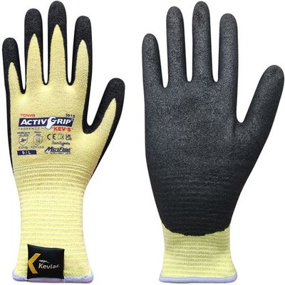 トワロン まとめ買い 耐切創手袋 アクティブグリップアドバンスKEVーS 9/L (12双入) 591S-12P-9L 1袋(12双)（直送品）