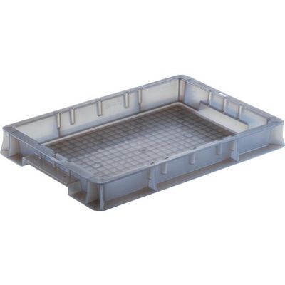 DICプラスチック DIC エコシリーズF型コンテナFー4 外寸:W424×D291×H56 クリアブラック F-4 ECO CBK 1個（直送品）