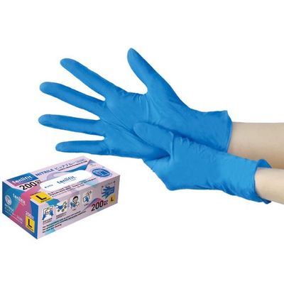KOKUGO 使い捨てニトリル手袋 teniifit NITRILE ピュアブルー No.1500 L 200枚入 104-99603（直送品）