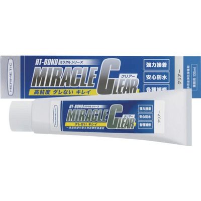 ヘルメチック 多用途弾性防水接着剤 Miracleクリアー 135ml MIRACLECL135 1個 683-5628（直送品）
