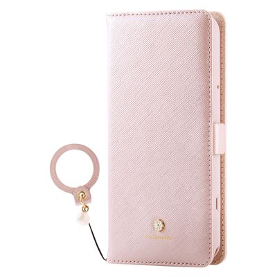 らくらくスマートフォン F-53E ケース レザー 手帳型 ミラー付 ピンク PM-F244PLFJM2PN エレコム 1個（直送品）