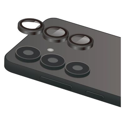 Galaxy S25 SC-51F レンズカバー ガラスフィルム アルミフレーム ブラック PM-G251FLLG エレコム 1個（直送品）