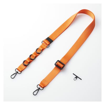 スマホショルダー ストラップ 97~150cm ループ付 カラビナ ビビッドオレンジ P-STSDH1FLPCDR エレコム 1個（直送品）