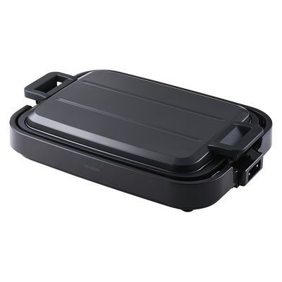 ホットプレート 角型 平面プレート 幅広 深さ2.8cm パーツ取り外し可能 丸洗い ブラック THP40A-K テスコム 1個（直送品）