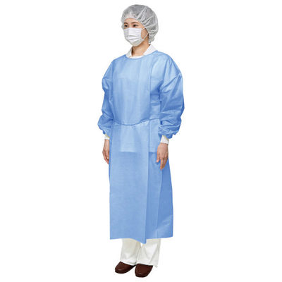 サラヤ サラヤアイソレーションガウン ブルー 袖付き 袖口メリヤス編みニット 医療病院 50944 1箱(100枚入)（直送品）