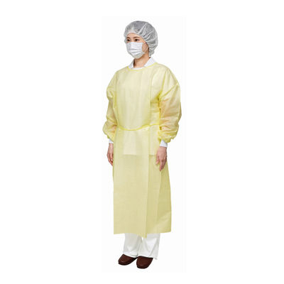 サラヤ サラヤアイソレーションガウン イエロー 袖付き 袖口メリヤス編みニット 医療病院 50962 1箱(100枚入)（直送品）