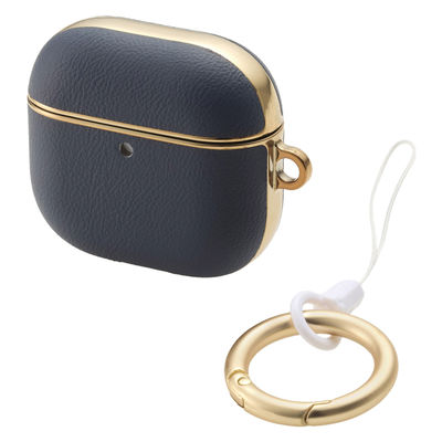 AirPods 4 ケース 用 ソフトレザー カバー 衝撃吸収 落下防止 ブルー AVA-AP06PLMBU エレコム 1個（直送品）