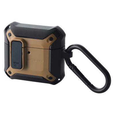 AirPods 4 ケース 用 耐衝撃 衝撃吸収 フタ開閉ロック機能 コヨーテ AVA-AP06ZEROLBR エレコム 1個（直送品）