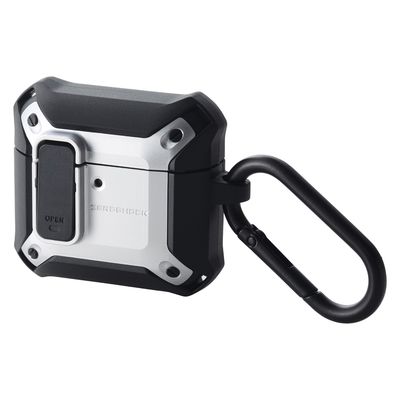 AirPods 4 ケース 用 耐衝撃 衝撃吸収 フタ開閉ロック機能 シルバー AVA-AP06ZEROLSV エレコム 1個（直送品）