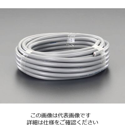 エスコ 300V/ 7A/ 50m ビニールキャブタイヤケーブル(2芯/黒) EA940AH 