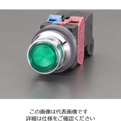 エスコ（esco） AC200V 押しボタンスイッチ（LED照光フルガード/緑） 1
