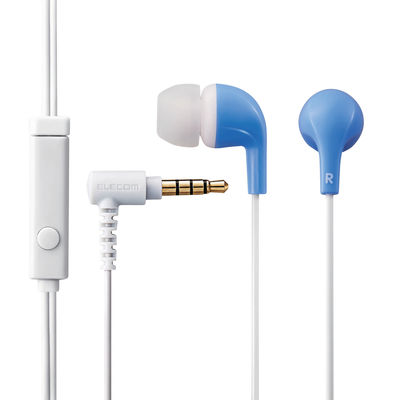 マイク付イヤホン 4極ミニプラグ 両耳 カナル型 スマホ用ステレオヘッドホン ブルー EHP-CN300MBU エレコム 1個（直送品）