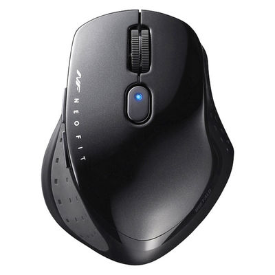 バッファロー　ワイヤレス(無線)マウス　NEOFIT(ネオフィット)マウス　ブルーLED式/5ボタン/静音タイプ　BSMBW510MBK　1個（直送品）