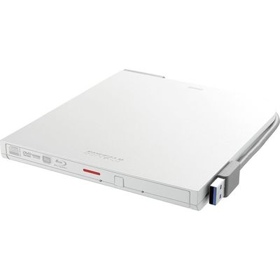 バッファロー USB3.2(Gen1)対応 ポータブルDVDドライブ 書込ソフト添付 ホワイト DVSM-PTV8U3-WHB 1台（直送品）