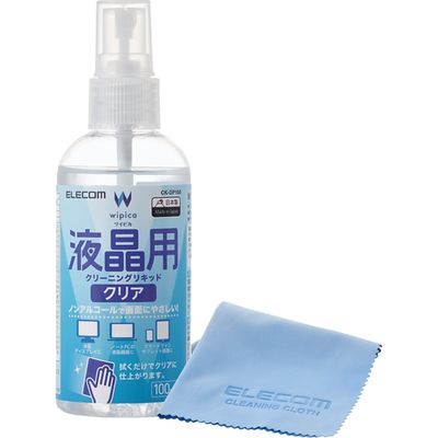 エレコム 液晶用クリーニングリキッド/100ml/クリーニングクロスセット CK-DP100SET 1個（直送品）
