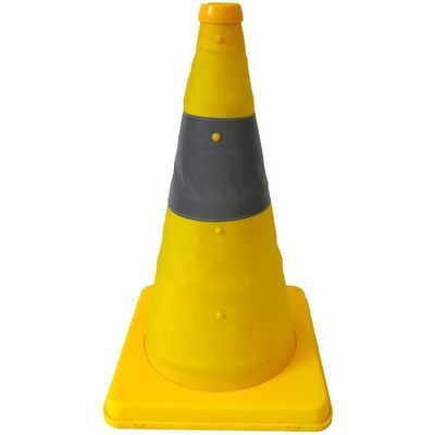 ミズケイ 伸縮式三角コーン 41cm(イエロー) 8201027 1個 208-5716（直送品）