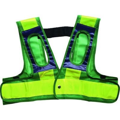ミズケイ フルハーネス用安全ベスト「装着できるんです」<緑/黄> 5941117 1枚 226-6724（直送品）