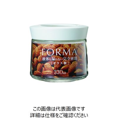 アスベル フォルマ 密閉ガラスポット MGー330 ホワイト 114199 1セット(45個) 217-0692（直送品）