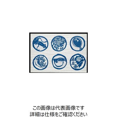 大黒工業 大黒 包装紙 さかな柄 No.3318 クレープナシ 241000 1組(100枚) 235-5594（直送品）