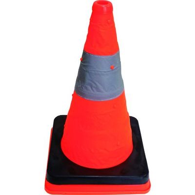 ミズケイ 伸縮式三角コーン41cm(オレンジ)コーン+ウエイトセット 8130022 1個 226-6753（直送品）