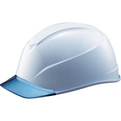 タニザワ エアライトS搭載ヘルメット(透明バイザータイプ・溝付) 透明バイザー:ブルー/帽体色:白 123-JZV-V5-W3-J 1個（直送品）