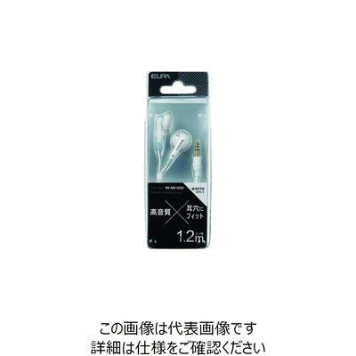 朝日電器 ELPA ステレオインナーホン1.2M RD-NM12(W) 1個 200-7303（直送品）