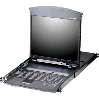 ATEN KVNドロワー 8ポート/19インチLCD/デュアルスライド/ショートレール KL1508ANJJS 1台 115-2169（直送品）