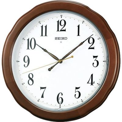 セイコータイムクリエーション SEIKO 電波掛時計 木枠 KX326B 1個 813-2955（直送品）