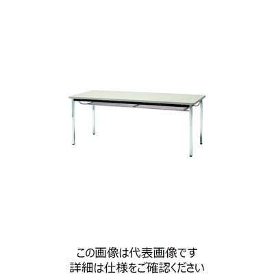 藤沢工業 TOKIO ミーティングテーブル 角脚棚付 900mm×900mm ニューグレー ネオグレー TDS-0990TK NG 1台（直送品）