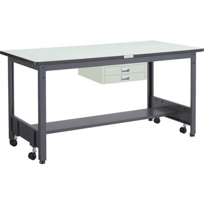 TRUSCO 中荷重作業台(500kg)CFW型 900X600XH740 薄型2段引出付 ダークグレー色 CFWR-0960UDC2 1台（直送品）