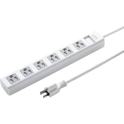 延長コード 電源タップ 2.5m 3P（ピン） 6個口 マグネット ホワイト TAP-SH3625MG3P サンワサプライ 1個（直送品）