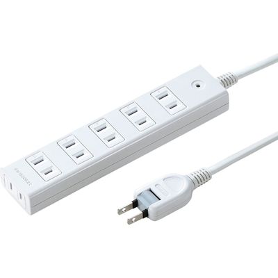 延長コード 電源タップ 2m 2P（ピン） 6個口 マグネット ホワイト TAP-SP2116MG-2WN サンワサプライ 1個（直送品）