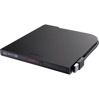 バッファロー USB3.2(Gen1)ポータブルDVDドライブ 再生・書込みソフト添付 DVSM-PTS8U3-BKB 1台（直送品）