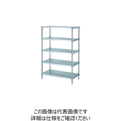 シンコー ステンレスラックベタ棚5段 SUS304 間口588×奥行588×高さ1800 RBN5-6060 1台 129-8872（直送品）