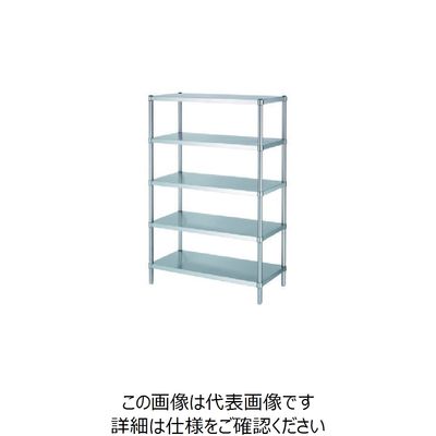 シンコー ステンレスラックベタ棚5段 SUS304 間口888×奥行438×高さ1800 RBN5-9045 1台 129-7345（直送品）