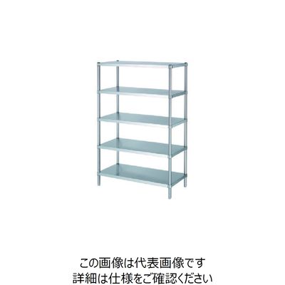 シンコー ステンレスラックベタ棚5段 SUS304 間口888×奥行588×高さ1800 RBN5-9060 1台 129-7351（直送品）