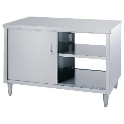 シンコー キャビネット作業台 アジャスト付 EW型 (両面ステンレス戸) 1500×900×800 EW-15090 1台 129-5662（直送品）