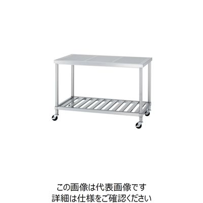 シンコー ステンレス作業台パンチング天板スノコ棚キャスター付 1500×750×高さ800 PWSNC-15075-U75 1台（直送品）