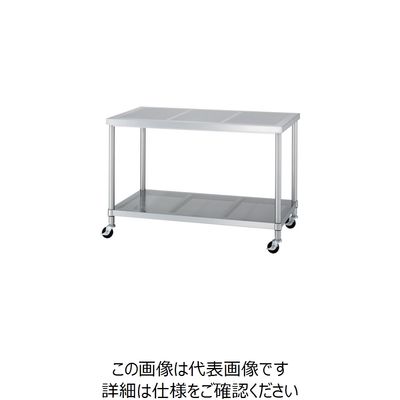 シンコー ステンレス作業台パンチング天板パンチング棚キャスター付 PWPBNC-12060-U75 1台 124-2855（直送品）