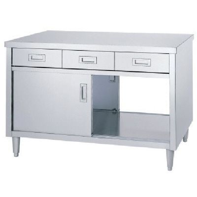 シンコー キャビネット作業台 アジャスト付 EDW型 (両面/引出・ステンレス戸) 1200×750×800 EDW-12075 1台（直送品）