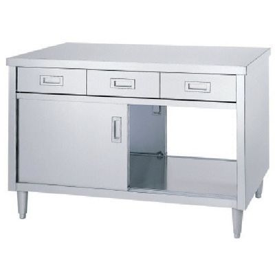 シンコー キャビネット作業台 アジャスト付 EDW型 (両面/引出・ステンレス戸) 1200×900×800 EDW-12090 1台（直送品）