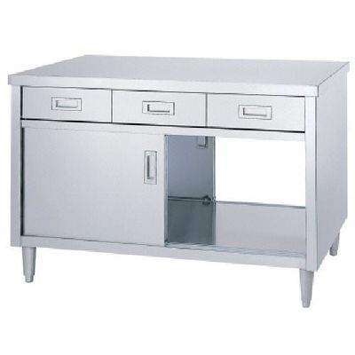 シンコー キャビネット作業台 アジャスト付 EDW型 (両面/引出・ステンレス戸) 1500×750×800 EDW-15075 1台（直送品）