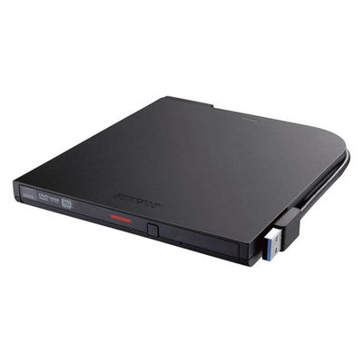 ポータブルDVDドライブ バッファロー USB3.2（Gen1）対応 書込ソフト添付 ブラック DVSM-PTV8U3-BKB 1台（直送品）