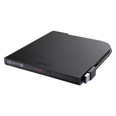 ポータブルDVDドライブ バッファロー USB3.2（Gen1）対応 書込ソフト添付 ブラック DVSM-PTCV8U3-BKB 1台（直送品）